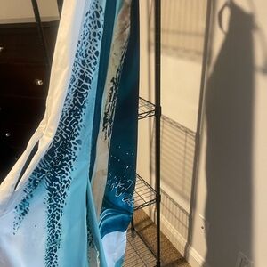 Turquoise stripes panset wide leg new ( large)